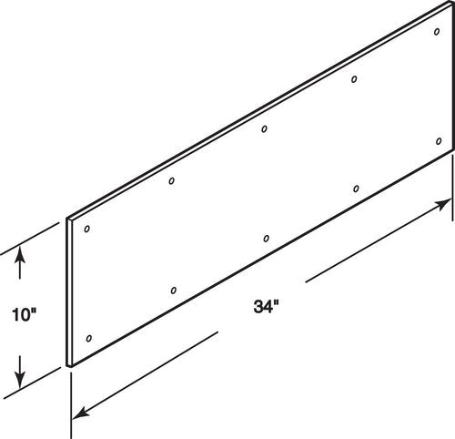 Prime-Line J 4620 10 x 34 In., Aluminum, Door Kick, Satin Finish (Single Pack)