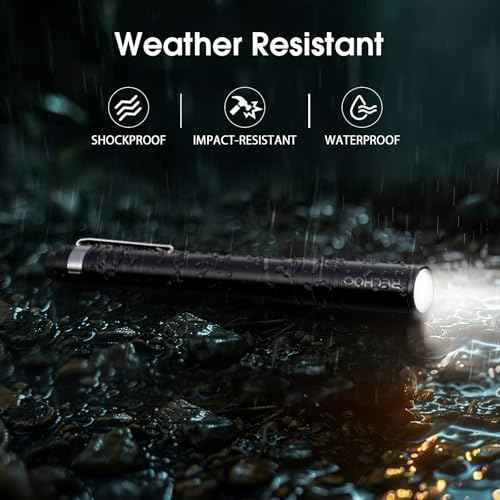 RECHOO LED Pen Light 4 Pack, Lightweight, Small Bright Pen Flashlight with Clip, Waterproof Portable Pocket Flashlight for Home, Emergencies, Inspection (Battery Included)