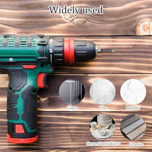 5 Pcs Dry Diamond Drill Bits Set 6mm Diamond Core Tile Drill Bits 1/4" Carbide Hole Saws 6mm Vacuum Brazed Masonry Set for Granite Tile Ceramic Marble Stone Glass Hard Material