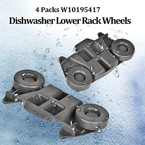 W10195417 Dishwasher Wheel 4-Pack Replacement Parts for Whirlpool/Kenmore/KitchenAid