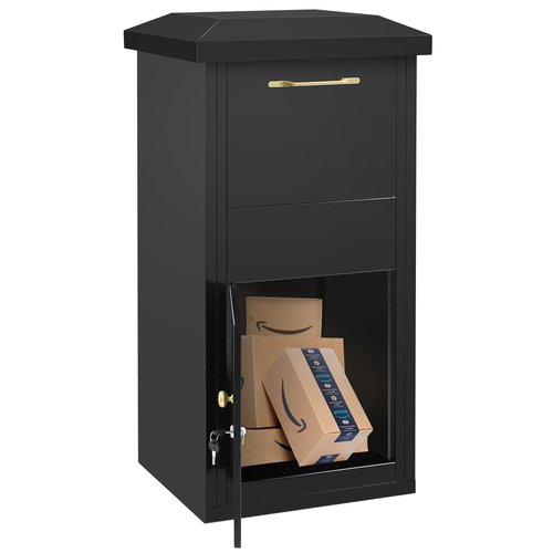 Package Delivery Boxes for Outside, 17.6" x 15.7" x 39", 2.7 ft3, Extra Large Steel Parcel Drop Box with Lock, Anti-Theft Package Box for Outside Deliveries, Package Mailbox for Porch, Home&Ofiice
