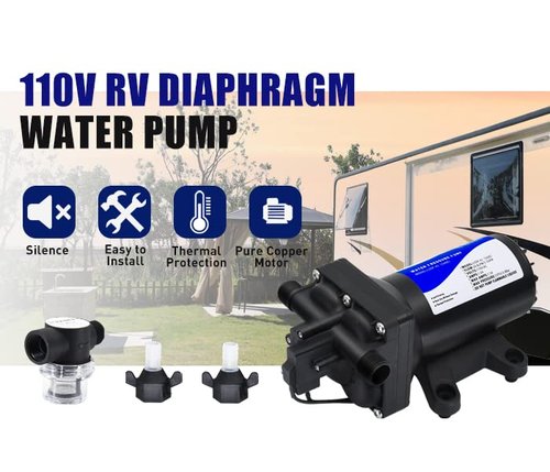 TDRFORCE Fresh Water Pump 5.5GPM Pressure Increase Booster Pump 75 PSI Transfer Pump 110V Self Priming on Demand Diaphragm Pump Washdown Pump for Boats Inline Water Pump for Garden Hose…