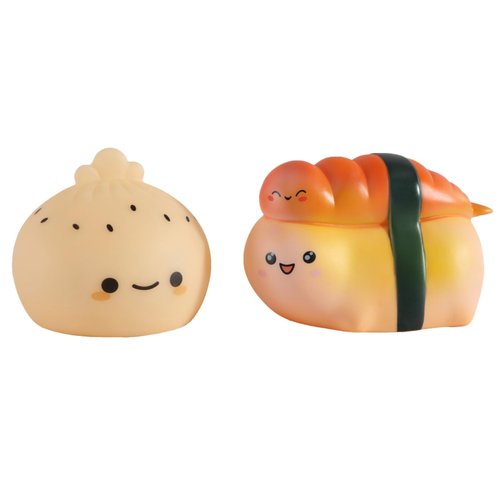 Urban Lifestyle Figural Food Squish LED Mood Lamp, 2 Pack with Dumpling and Sushi, 3.8 inches Tall
