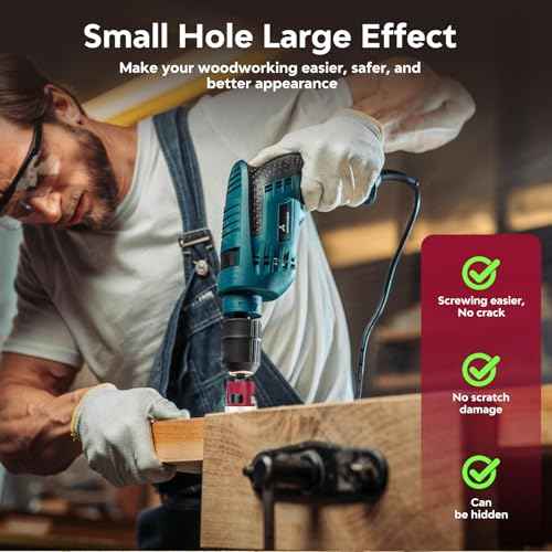 Countersink Drill Bit Set - Countersink Drill Bit with Low Friction Depth Stop, Replaceable HSS M2 Tapered Bits, Carbide Drill Bits 1/4¡± Hex Shank for Woodworking Tools & Hand Tools