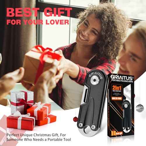 Multitool Pocket Knife Gifts for Men Dad, Stocking Stuffers for Men, EDC Folding Knives, Small Multitool with Bottle Opener Mini Keychain Tool, Camping, Hiking, Fishing Everyday Carry (Black)