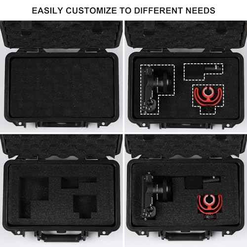 Mayouko Portable Tool Box with Shock- Proof Sponge, Water Proof Grade IP67, Waterproof Hard Case with Foam Insert, Shockproof Carrying Case, Explosion Proof Box, 11.6"L¡¿8.3"W¡¿3.9"H
