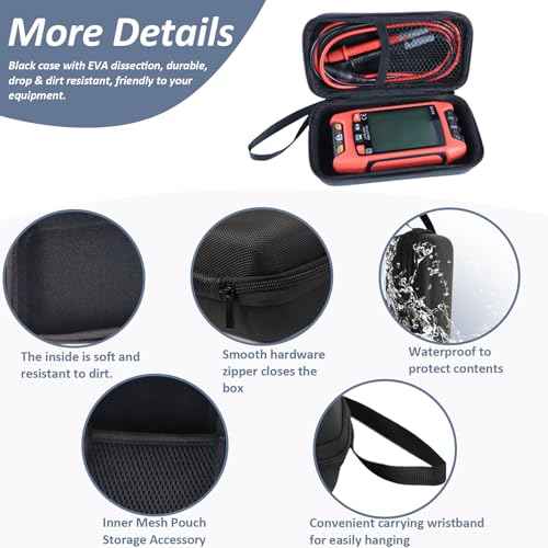 Xin Tester Waterproof EVA Protective Hard Tool Case, 6.5x3.4x1.8 Inches Universal for Multimeter Digital Current Clamp Voltage Tester Electronic Meter 1Pcs Carrying Box Only- Small