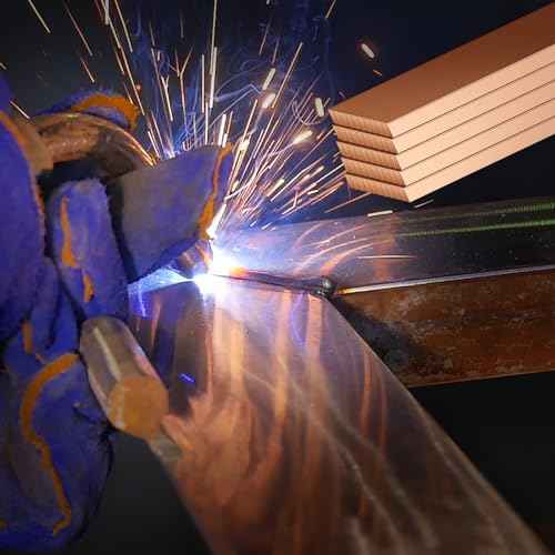 Tandefio 40 Sticks Brazing Rods AWS BCup-5 15% Silver Solder Phos Copper Brazing Alloys Flat Welding Rods Industry 0.050"x1/8"x10" for Air Conditioning Refrigerator Cold Storage HVAC Units