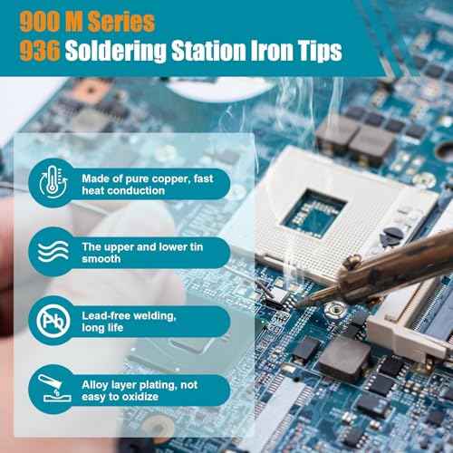 10 Pcs 900M Soldering Iron Tips, Replacement Soldering Tips, Compatible with HAKKO, Atten, Quick, Aoyue, Yihua, Vastar, and Major (Silver)