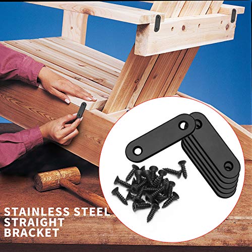 Jiozermi 12 Pack Matte Black 2 x 0.6 Inch Steel Corner Braces for Furniture