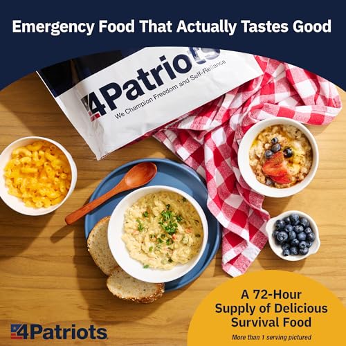 4Patriots 72-Hour Emergency Survival Food Kit - Lasts 25 Years, 20 Servings