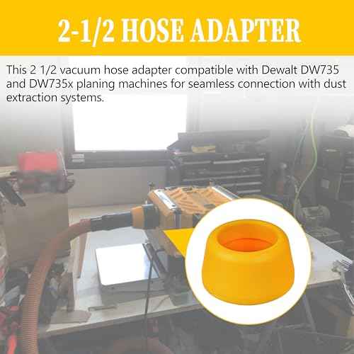 2-1/2" Planer Vacuum Hose Adapter Replacement for DeWalt DW735 DW735X Planer, Fits for Dewalt 13 inch Planer stand Parts (Yellow 1)