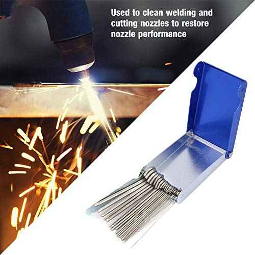 Welding Torch Nozzle Tip Cleaner 21Pcs Stainless Steel Gas Welding Cutting Nozzle Tip Cleaner with File 3inch*5.1inch for Soldering Welding