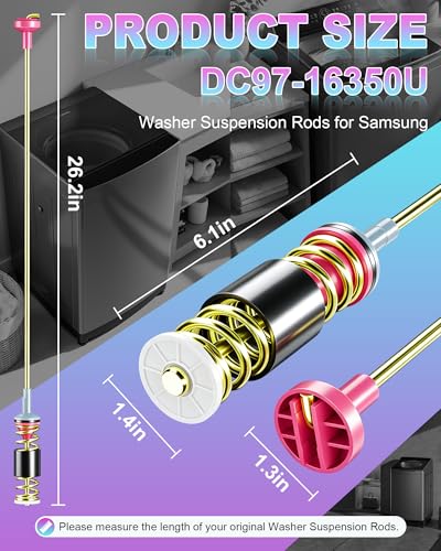 Samsung Washer Suspension Rods DC97-16350U/ T - 4 PCS for WA50R5200/WA50R5400 etc