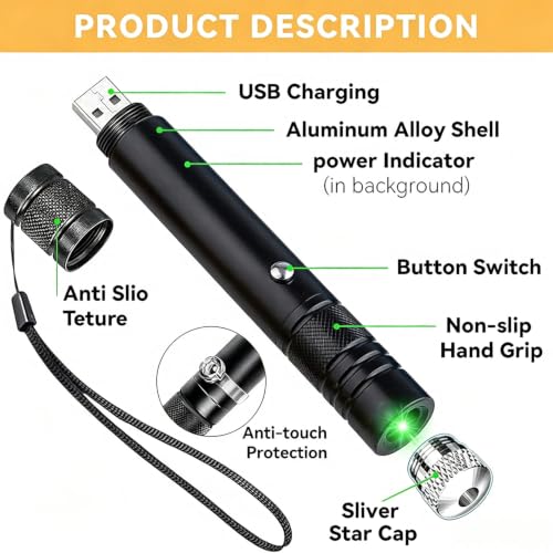 IVVTRYI Rechargeable Green Presentation Light - Portable USB Conference Lamp with 2 Modes