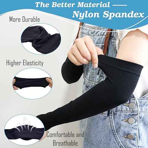 3 Pairs Kids Arm Sleeve, Cooling Compression Sleeve UV Sun Protection Arm Sleeves for Baseball Volleyball Basketball Football Youth Boys & Girls (Black White Grey)