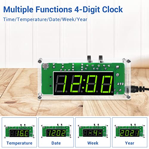MiOYOOW 4-Digit Multifunctional DIY Digital Clock Kit - Soldering Practice & STEM Project