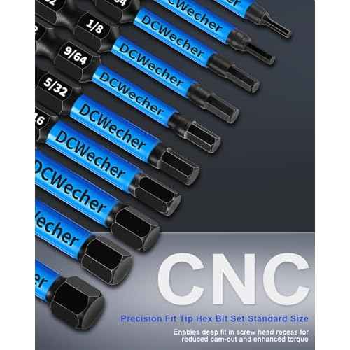 20-PCS Allen Key/Allen Wrench Drill Bit Set, Impact Hex Bits (Metric & SAE) 2 Inch Long, Premium S2 Steel, 1/4'' Hex - Shank, Magnetic Head, for DIY Furniture Assembly & Car Repairs, by DCWecher