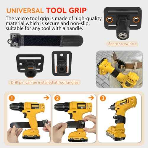 Universal Tool Holster for Tool Belt Accessories, Drill Holder for Power Drill, Impact Driver, or Any Tool with A Handle, Self-Locking Drill Holster, Stocking Stuffers for Men, Women, Husband