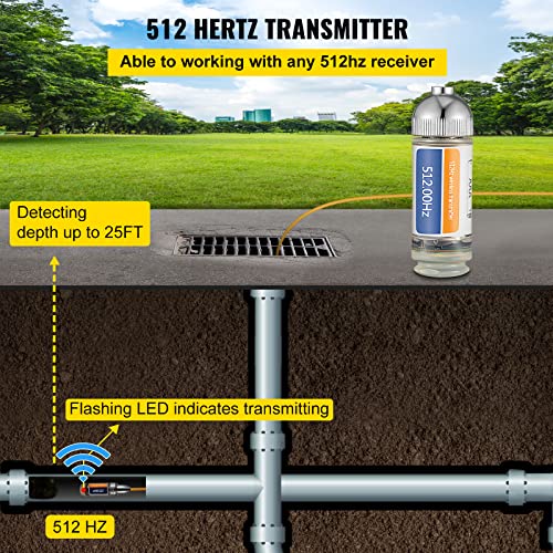 VEVOR 512 Hertz Sonde, Remote Transmitter for Underground Pipe