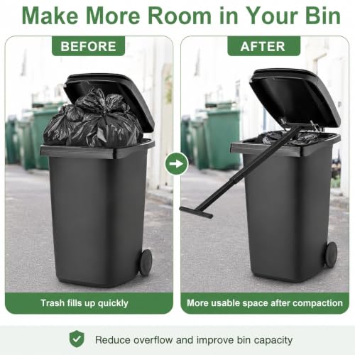 Manual Trash Can Compactor Tool for 32-170 Gallon Waste Bins - 1Pc