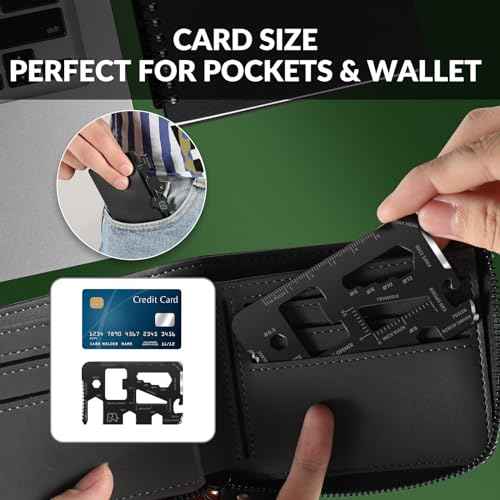 Stocking Stuffers for Adults Men Women, Gifts for Men, 2 Pack 20 in 1 Wallet Credit Card Multitool, White Elephant Christmas Gifts, Mens Stocking Stuffers for Him, Boys, Husband, Dad