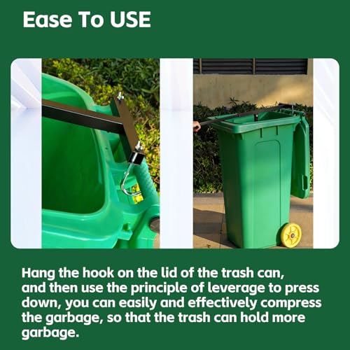 Manual Trash Compactor for Large Waste Bins - Heavy-Duty Iron Waste Crusher
