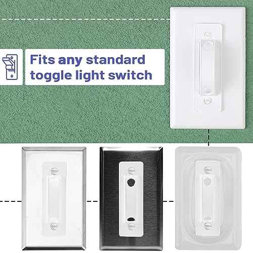 Bates- Light Switch Guard Cover, 6 Pack, White, Toggle Switch Cover, Light Switch Blocker, Light Switch Cover Child Proof Light Switch Cover Guard, Lightswitch Cover, Toggle Switch Guard