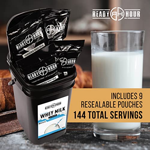 Ready Hour Bulk Freeze-Dried Whey Milk Powder - Non-Perishable Emergency Food, 144 Servings, 25-Year Shelf Life