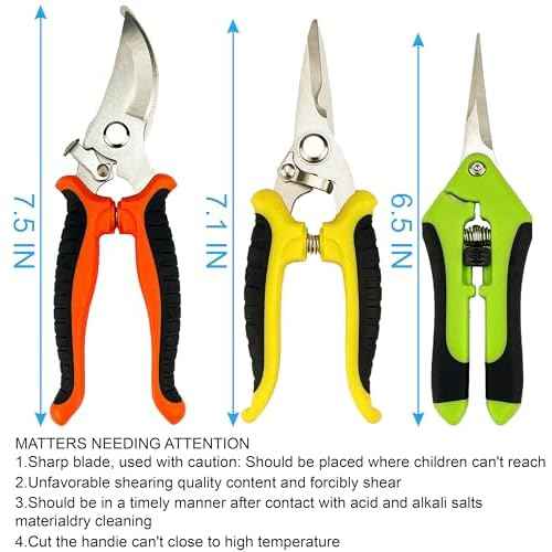 Pruning Shears, 5 Pack Garden Shears with Gardening gloves, Clippers Handheld, Stainless Steel Garden Snips, Lengnoyp Pruners for Gardening