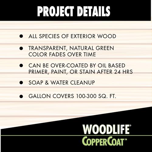Wolman Woodlife CopperCoat Green Wood Preservative Quart, Eco-Friendly Insecticide & Fungicide for Exterior Wood