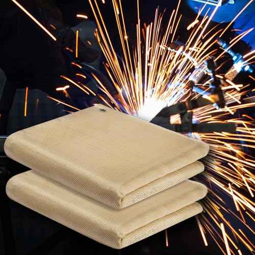 Welding Blanket - Heavy Duty Fiberglass Fireproof Blanket 2 Pack 4 x 6 inch 1022¡ÆF Heat Resistant Flame Retardant Protective Mat High Temp Insulation Fabric Blanket for Soldering Brazing Grill