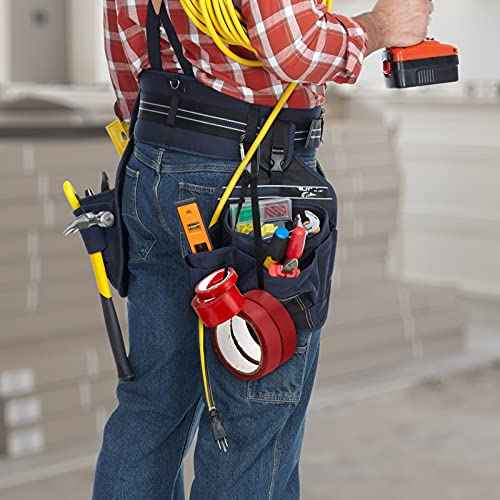 Shappy 3 Packs Electrical Tape Holder Chain Strap Thong Waist Tape Holder Lanyard with Metal Clips for Gaffers Tool Belts Photography Stage Carrying Tool