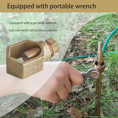 2pcs Copper Ground Rod Clamp for 1/2''-5/8'' Grounding Rods - Solderless Connection