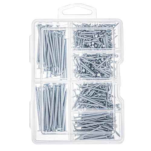 Hardware Nails Assortment Kit, 600PCS Galvanized Nails, Picture Hanging Nails, Includes Finish, Wire, Common, Brad Nails