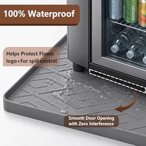 JoySil 19.7" Silicone Refrigerator Drip Tray Mat, Gray