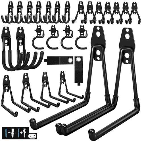 28 Pack Garage Hooks Heavy Duty - Garage Storage and Organization Ladder Hooks with Non Slip PVC Coating for Hanging Bike£¬Ladder£¬Garden Tools£¬Hose