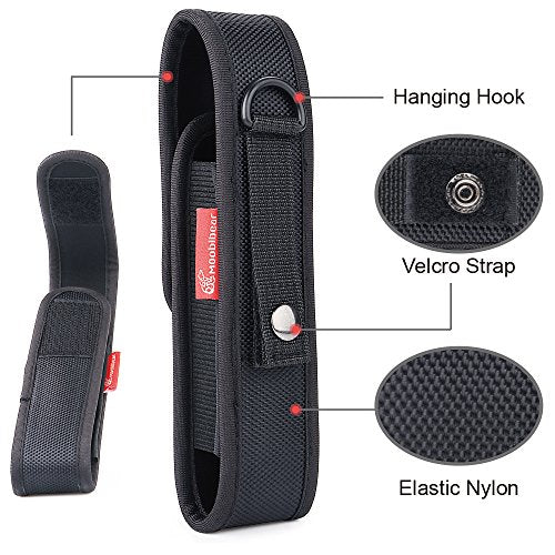 Moobibear 2-Pack Nylon Flashlight Holster for Duty Belt, Adjustable Small Heavy Duty Belt Flashlight Holder for 5"-6.5" High Flashlight, Carry Your Tac Flashlight on Belt with Flashlight Pouch