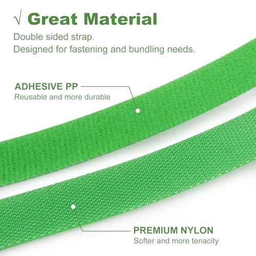 6 Rolls 196 Ft Green Plant Tape for Climbing Plants, 1/2 Inch Reusable Plant Stretch Ties, Adjustable Tomato Plant Supports, Plant Twist Ties for Gardening, Home, Office
