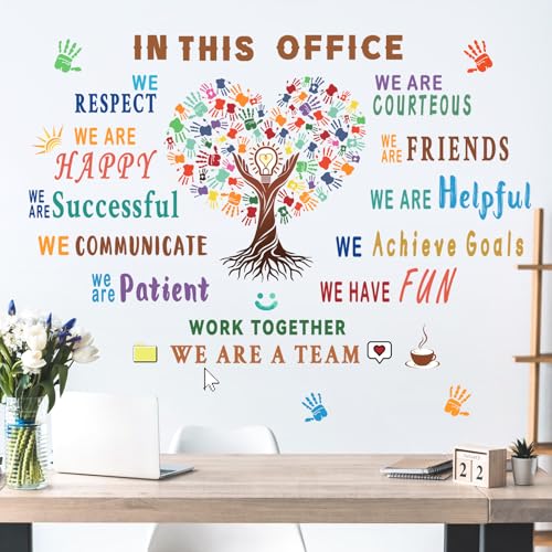 wondever Office Inspirational Wall Decal Quotes Motivational Lettering Office Teamwork Peel and Stick Wall Art Stickers for Classroom Home Decor