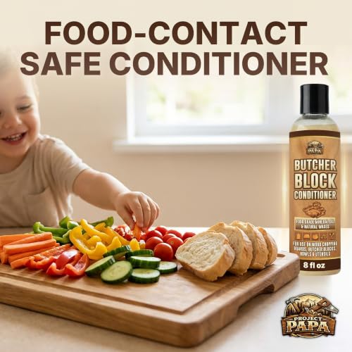 Project Papa 8 Fl Oz Food Grade Mineral Oil & Beeswax Cutting Board Conditioner
