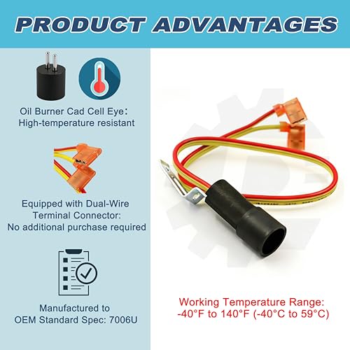 Beckett 7006U Cad Cell Flame Sensor Kit with 15