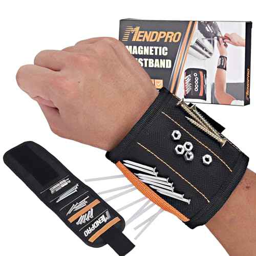 Magnetic Wristband for Tools, Screws, Nails and Drill Bits, Magnetic Wrist Band Made from 15 Strong Magnets, Wrist Magnetic Screw Holder, Tool Gifts for Men, Dad, Husband, Grandpa, Handyman
