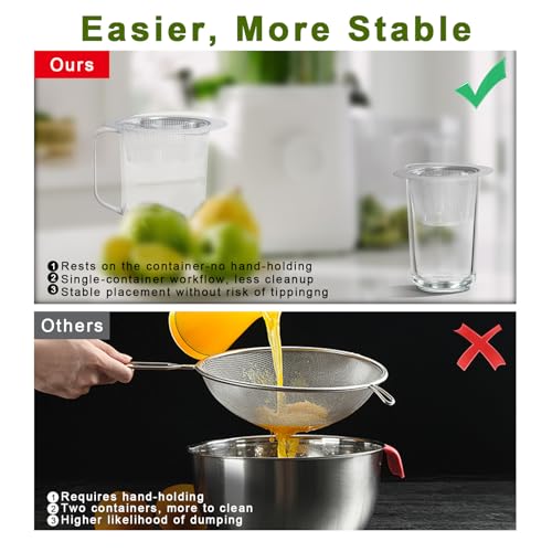 Moruiero 2Pack Pulp Strainer for Nama J2 Cold Press Juicer - 5.5" & 4.2" 304 Stainless Steel