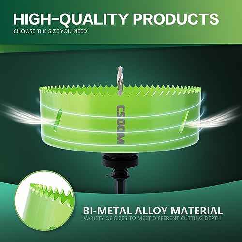 CSOOM Upgraded Bi-Metal Hole Saw Drill Bit, Hole Drilling Cutter, Ideal for Plastic, Wood, Plywood, Thin Steel Sheets, and Thin Aluminum Sheets£¨158mm|6-15/64"£©.