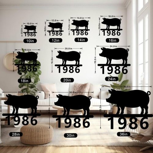 Custom Farm Hog Metal Sign, Personalized Pig Country Ranch Farm Outdoor Sign Piglet Metal House Number Sign, Cute Swine Address Sign House Address Metal Address Sign,