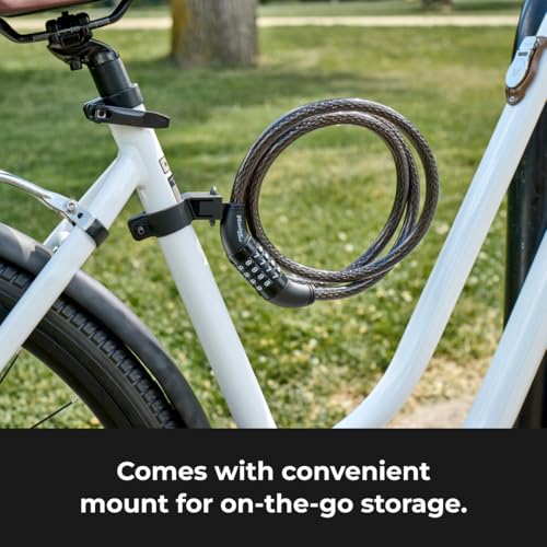 Master Lock 8370D 5ft Resettable Combination Bike Cable Lock, 1/2" Braided Steel
