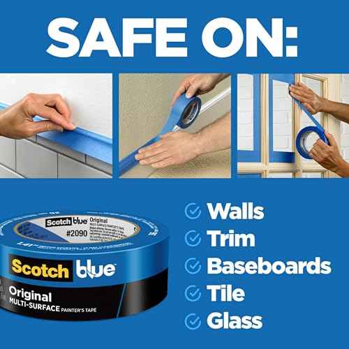 ScotchBlue Original Multi-Surface Painters Tape, 2 Inch Wide (1.88 In. x 60 Yds), 3 Rolls, Blue Paint Tape Protects Surfaces and Removes Easily, Masking Tape for Indoor and Outdoor Use (2090-48EP3)