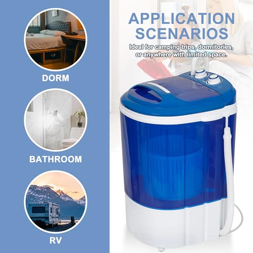 Portable Washing Machine with Spin Dryer - 5.7 lbs Capacity, Compact Laundry for Apartments & Travel