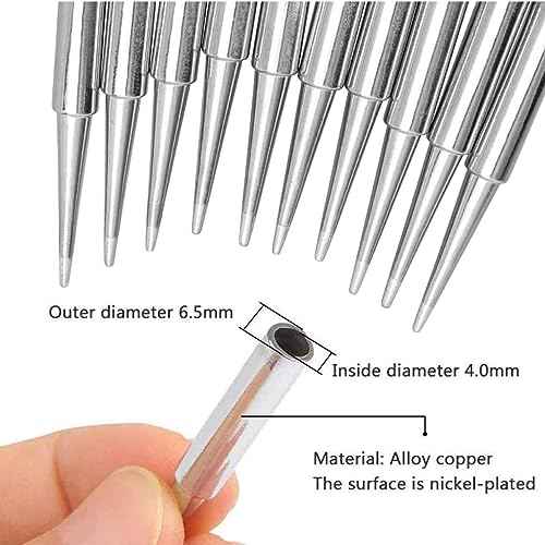 10pcs 900M-T Soldering Iron Tips Replacement Kit for for Hakko, Radio Shack, TENMA, ATTEN, Quick, Aoyue, Yihua Solder Station (900M-T-LB)